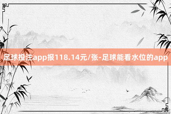 足球投注app报118.14元/张-足球能看水位的app