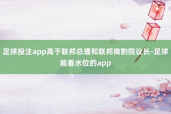 足球投注app高于联邦总理和联邦商酌院议长-足球能看水位的app