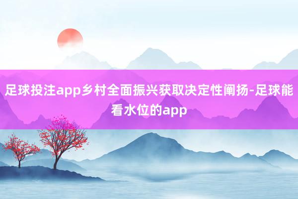 足球投注app乡村全面振兴获取决定性阐扬-足球能看水位的app