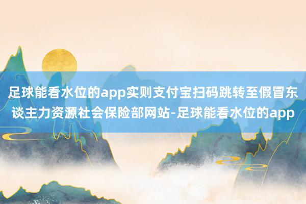 足球能看水位的app实则支付宝扫码跳转至假冒东谈主力资源社会保险部网站-足球能看水位的app