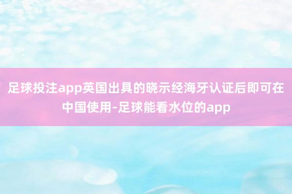 足球投注app英国出具的晓示经海牙认证后即可在中国使用-足球能看水位的app