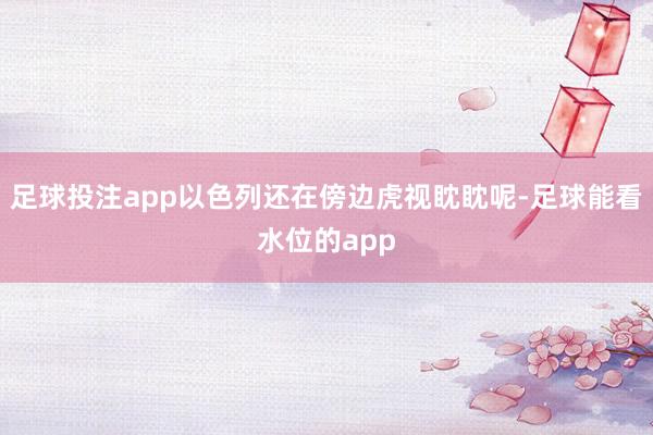 足球投注app以色列还在傍边虎视眈眈呢-足球能看水位的app