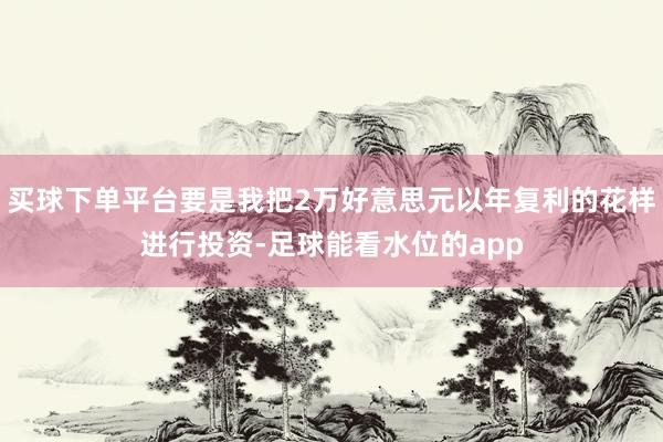 买球下单平台要是我把2万好意思元以年复利的花样进行投资-足球能看水位的app