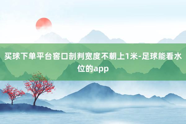 买球下单平台窖口剖判宽度不朝上1米-足球能看水位的app