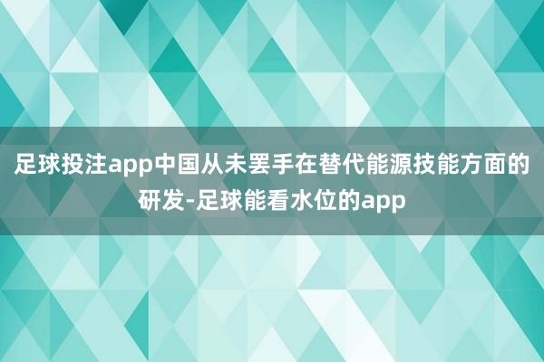 足球投注app中国从未罢手在替代能源技能方面的研发-足球能看水位的app
