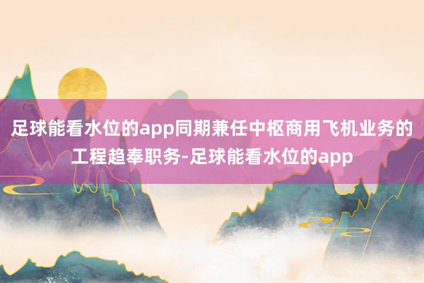 足球能看水位的app同期兼任中枢商用飞机业务的工程趋奉职务-足球能看水位的app