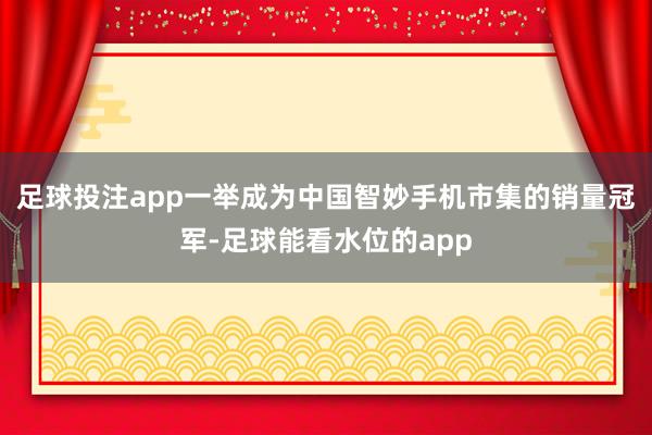 足球投注app一举成为中国智妙手机市集的销量冠军-足球能看水位的app