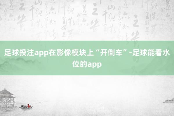 足球投注app在影像模块上“开倒车”-足球能看水位的app