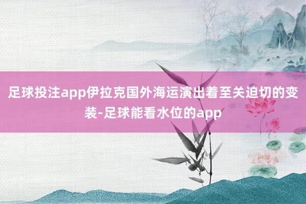 足球投注app伊拉克国外海运演出着至关迫切的变装-足球能看水位的app