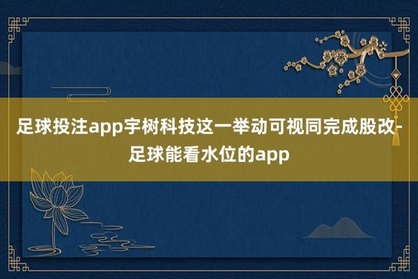 足球投注app宇树科技这一举动可视同完成股改-足球能看水位的app