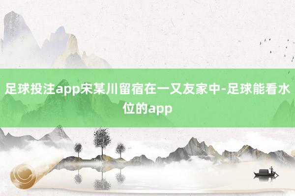 足球投注app宋某川留宿在一又友家中-足球能看水位的app