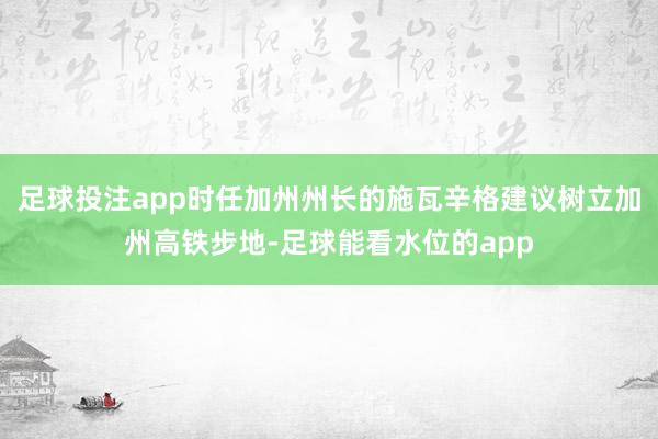 足球投注app时任加州州长的施瓦辛格建议树立加州高铁步地-足球能看水位的app