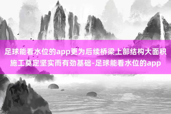 足球能看水位的app更为后续桥梁上部结构大面积施工奠定坚实而有劲基础-足球能看水位的app