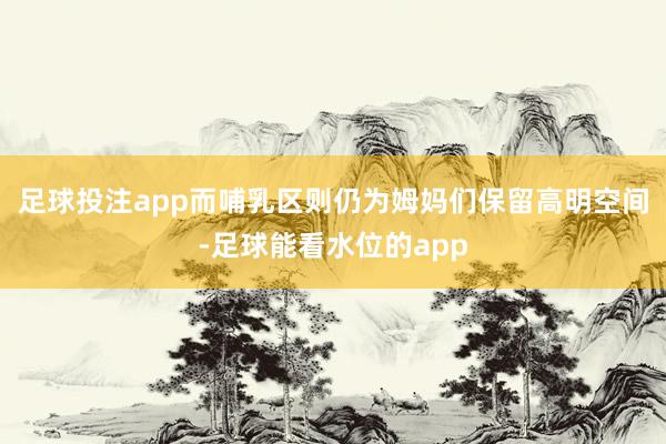 足球投注app而哺乳区则仍为姆妈们保留高明空间-足球能看水位的app