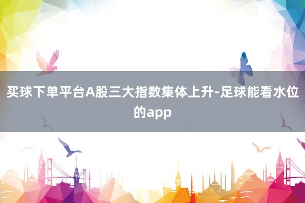 买球下单平台A股三大指数集体上升-足球能看水位的app
