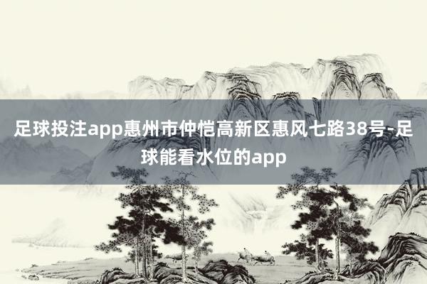 足球投注app惠州市仲恺高新区惠风七路38号-足球能看水位的app