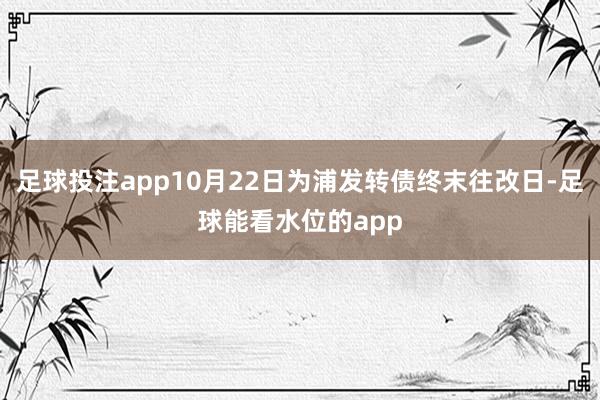 足球投注app10月22日为浦发转债终末往改日-足球能看水位的app