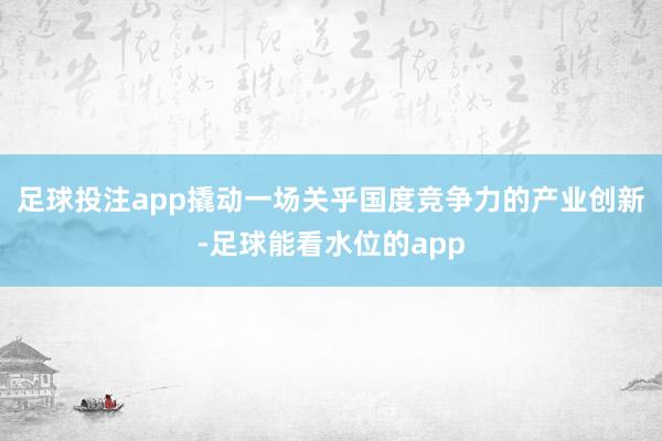足球投注app撬动一场关乎国度竞争力的产业创新-足球能看水位的app