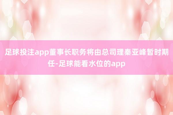 足球投注app董事长职务将由总司理秦亚峰暂时期任-足球能看水位的app