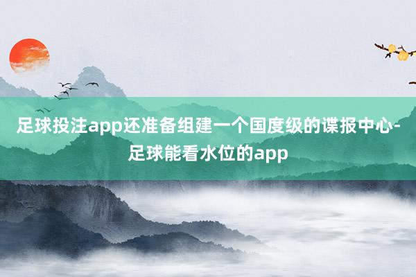 足球投注app还准备组建一个国度级的谍报中心-足球能看水位的app