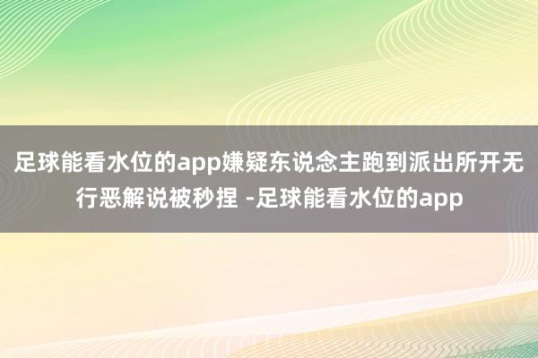 足球能看水位的app嫌疑东说念主跑到派出所开无行恶解说被秒捏 -足球能看水位的app