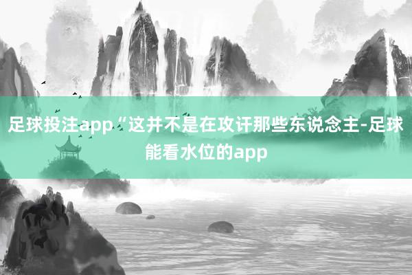足球投注app“这并不是在攻讦那些东说念主-足球能看水位的app