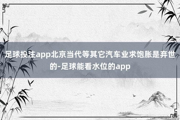 足球投注app北京当代等其它汽车业求饱胀是弃世的-足球能看水位的app