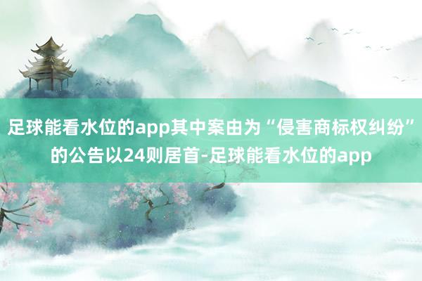 足球能看水位的app其中案由为“侵害商标权纠纷”的公告以24则居首-足球能看水位的app